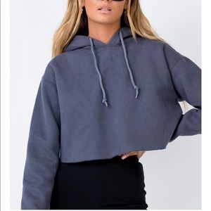 Princess polly navy cropped sweatshirt